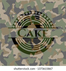 Cake on camouflage texture