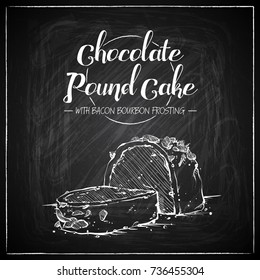 Cake on a chalkboard. Vector collection.