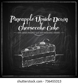 Cake on a chalkboard. Vector collection.