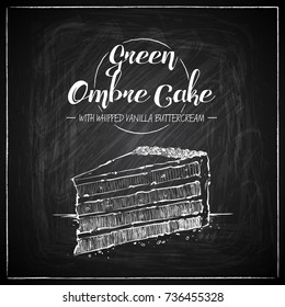 Cake on a chalkboard. Vector collection.