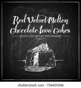 Cake on a chalkboard. Vector collection.