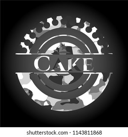 Cake on grey camo pattern