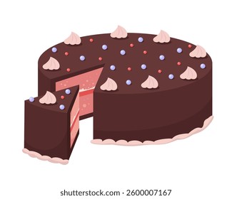 Cake on an isolated background. Vector illustration in a flat style