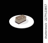 Cake on a plate vector artwork