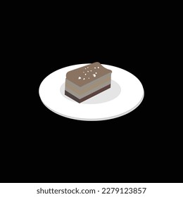 Cake on a plate vector artwork