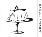 Cake cake cake on a platter styling logo ink drawing vector isolated