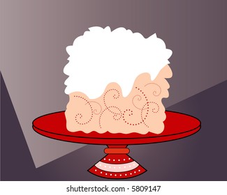 cake on a platter vector