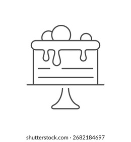 Cake on stand line icon