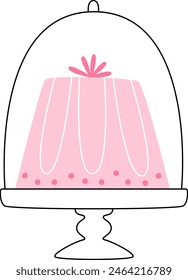 Cake On Stand Vector Illustration