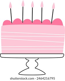 Cake On Stand Vector Illustration