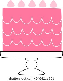 Cake On Stand Vector Illustration