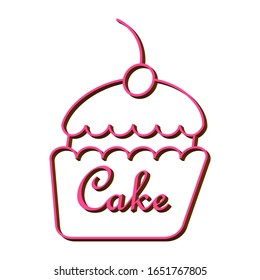 Kuchen auf weißem Hintergrund 3d, Vektorillustration