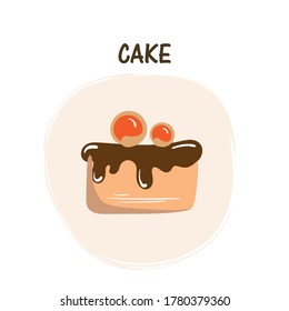 cake on a white background, confectionery banner, poster