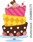 Cake on white background illustration