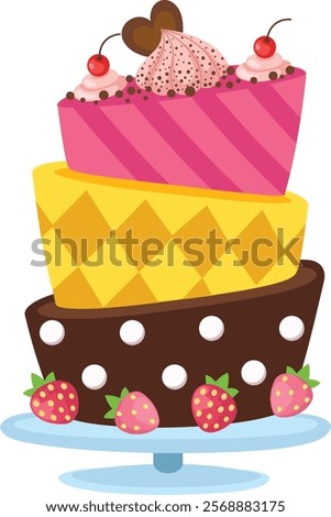 Cake on white background illustration