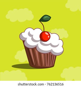 Cake on yellow background
