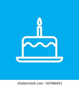 cake with one candle icon illustration isolated vector sign symbol