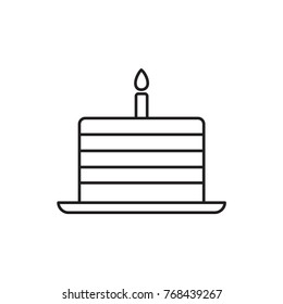 cake with one candle icon illustration isolated vector sign symbol
