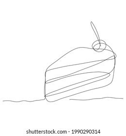 Cake one Line Drawing, Wall Art Posters