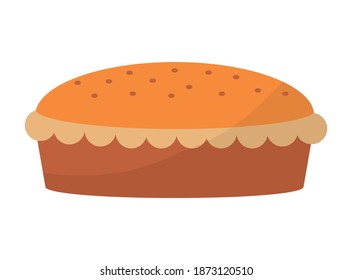 cake of orange color on white background vector illustration design