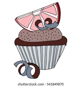 Cake Orange Multicolored Vector