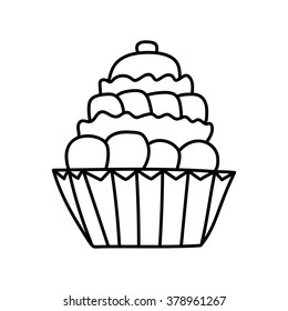 cake outline drawing vector