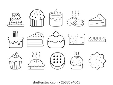 Cake Outline Icon Illustration Element