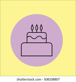 cake outline icon illustration vector sign symbol