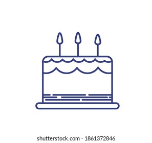 Cake outline icon on white background.