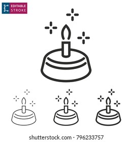 Cake - outline icon on white background. Editable stroke. Vector illustration
