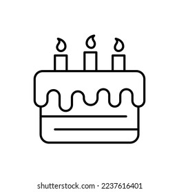 Cake outline icon with thin line