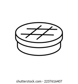 Cake outline icon with thin line