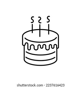 Cake outline icon with thin line