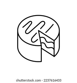 Cake outline icon with thin line