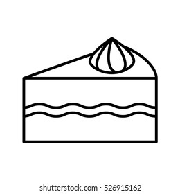 Cake outline icon. Thin line icon of tart . Single symbol for web design or mobile app. Outline vector sing for design logo, visit card, corporate identity.