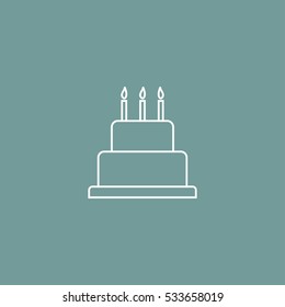 cake outline icon vector, can be used for web and mobile design