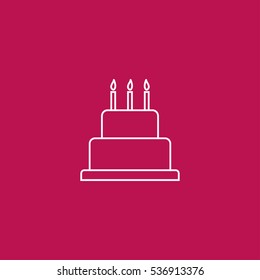 cake outline icon vector, can be used for web and mobile design