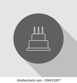 cake outline icon vector, can be used for web and mobile design