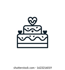 Cake outline icons. Vector illustration. Editable stroke. Isolated icon suitable for web, infographics, interface and apps.