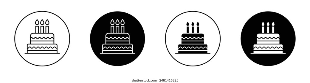 Cake outlined icon vector collection.
