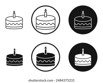 Cake outlined icon vector collection.