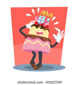 cake panicked because the candle is lit