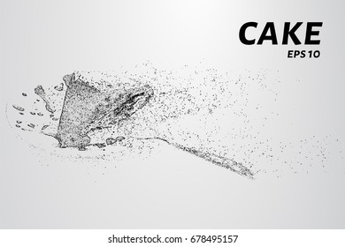Cake of the particles. The cake consists of circles and points. Vector illustration