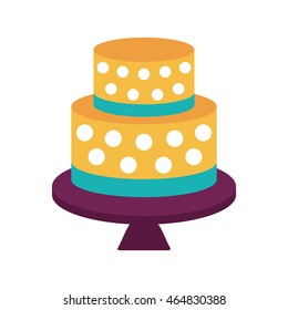 cake party cream bakery birthday icon. Isolated and flat illustration. Vector graphic