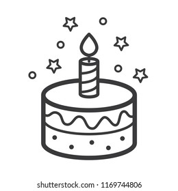 cake party event celebration set line arts  icon vector template