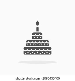 Cake Party Icon. Solid Or Glyph Style. Vector Illustration. Enjoy This Icon For Your Project.