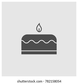 Cake pastery flat vector icon.