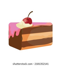 Cake pastries and cheesecakes. Vector illustrations of sweets isolated on white background.