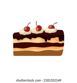 Cake pastries and cheesecakes. Vector illustrations of sweets isolated on white background.