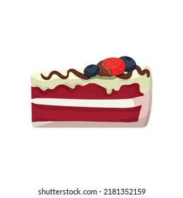 Cake pastries and cheesecakes. Vector illustrations of sweets isolated on white background.